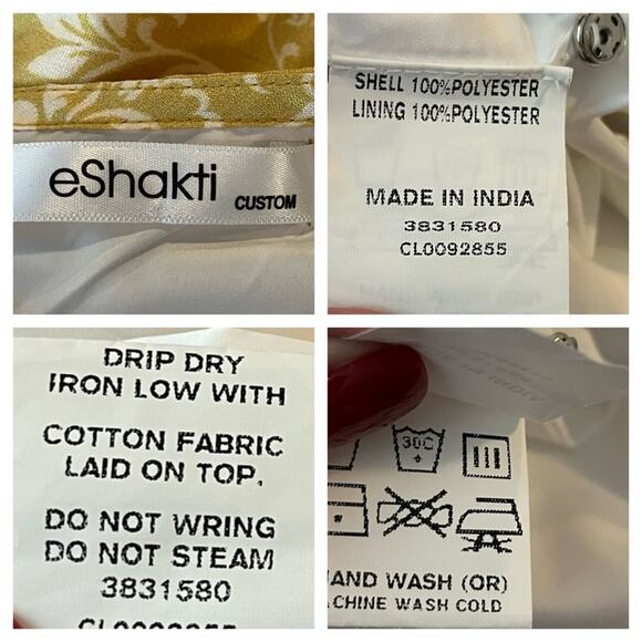 eShakti Women’s Plus Dress Fit Flare Ruched Waist Yellow Floral Size 14/16 - Picture 10 of 12